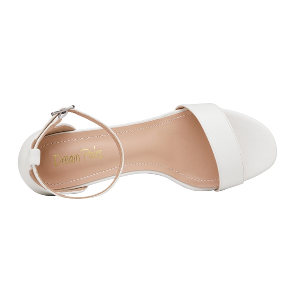 High Heel Pump Sandals - WHITE PU - 3